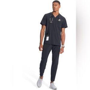 Cherokee Infinity Men's Dark Brown Jogger Scrub Pants